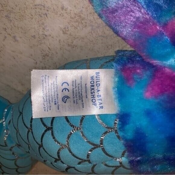 Build A Bear Blue Tie Tye Mermaid 16” Bear Doll With Music Insert - Picture 8 of 8